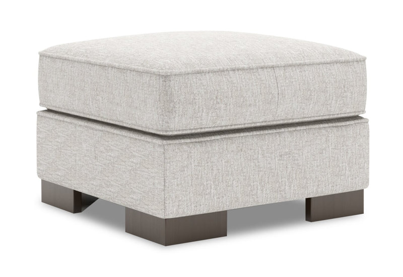 Pouf personnalisable Track de Sofa Lab de 24 po fabriqué au Canada en tissu de chenille - argenté Luxury Silver