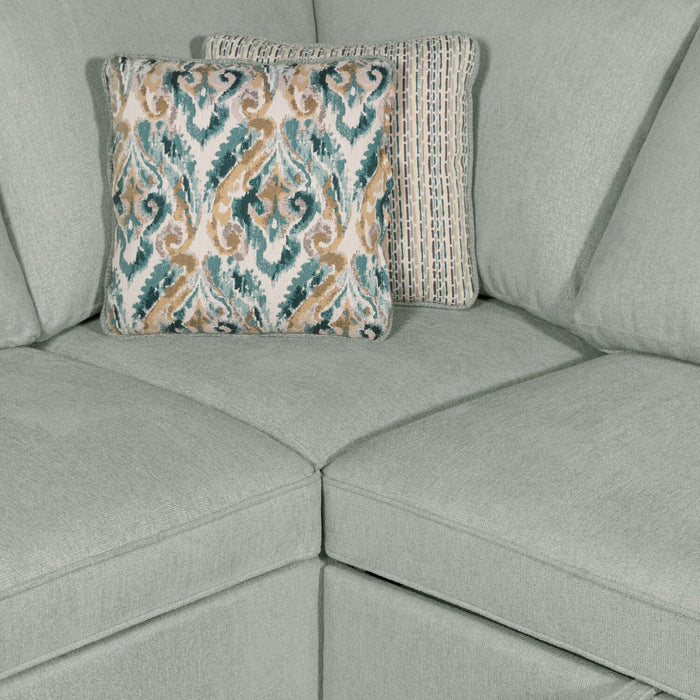 Sofa-lit sectionnel de droite Haven de Scott Living 3 pièces en tissu de chenille avec fauteuil long de rangement - bleu écume de mer