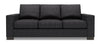 Sofa-lit personnalisable Track de Sofa Lab de 85 po fabriqué au Canada en tissu de chenille avec accoudoirs rectilignes - gris Luxury Charcoal