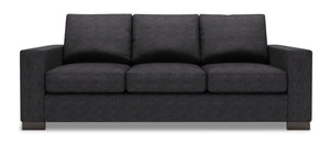 Sofa-lit personnalisable Track de Sofa Lab de 85 po fabriqué au Canada en tissu de chenille avec accoudoirs rectilignes - gris Luxury Charcoal
