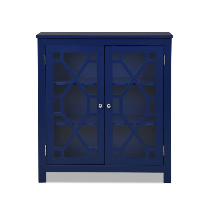 Armoire décorative Clary de 31,5 po avec portes en verre - bleu marine