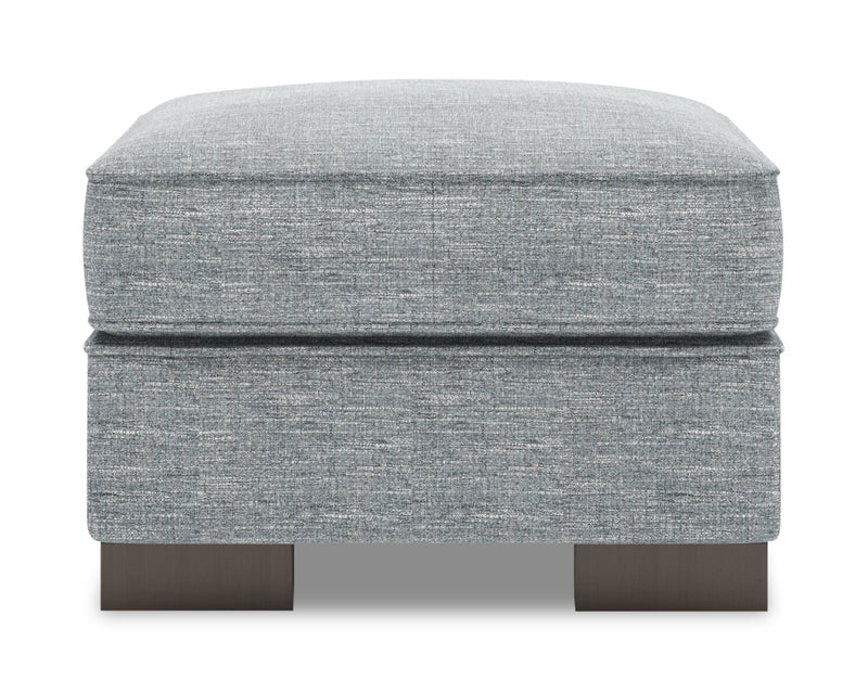 Pouf personnalisable Track de Sofa Lab de 24 po fabriqué au Canada en tissu d’apparence lin - gris Luna Pewter