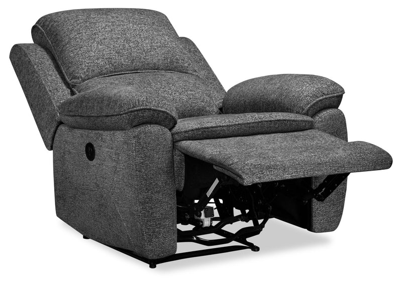 Fauteuil à inclinaison électrique Chandler de 37 po en tissu de chenille - gris
