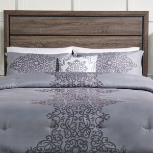 Ensemble d'édredon Arista 4 pièces pour lit double ou grand lit - gris