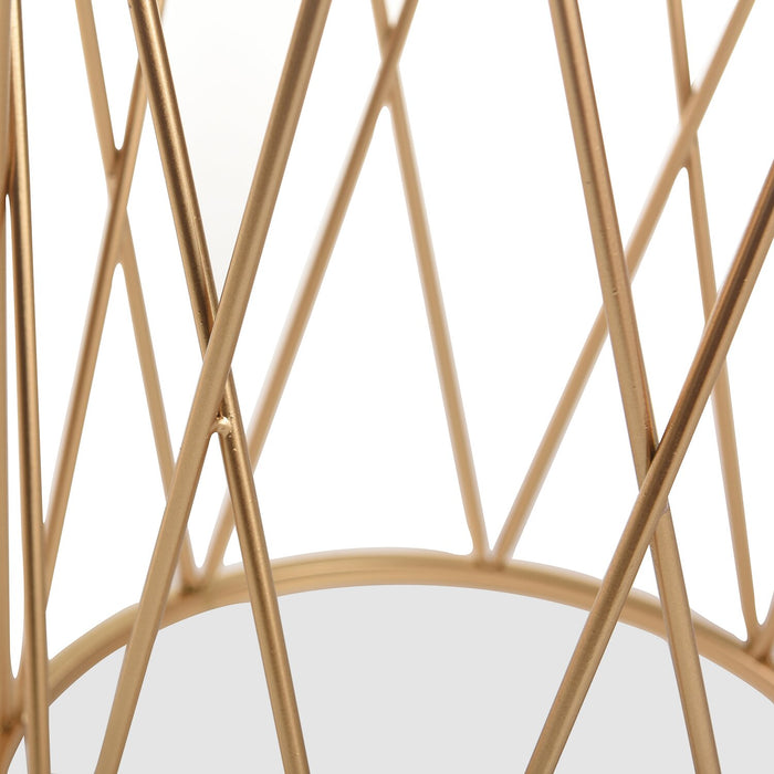 Ensemble 2 tables d'appoint Dalilah de 16 po - marbre blanc avec base dorée