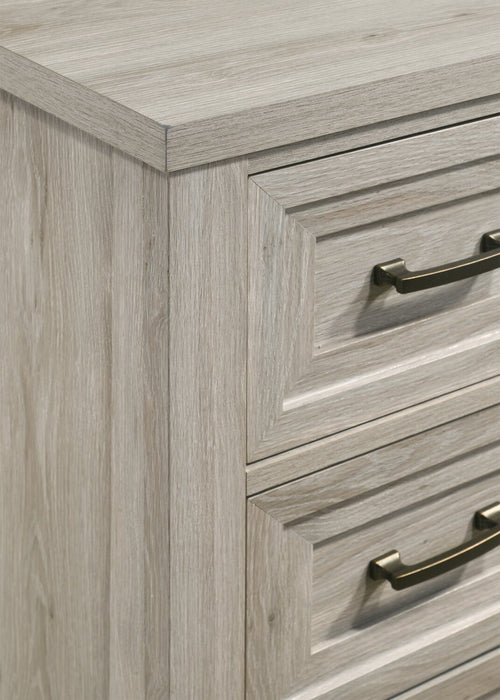 Commode Lara de 60,6 po (L) x 38 po (H) à 7 tiroirs pour la chambre à coucher - gris antique