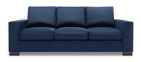  Sofa Track de Sofa Lab de 85 po fabriqué au Canada en tissu d’apparence lin avec accoudoirs rectilignes - bleu Pax Navy 