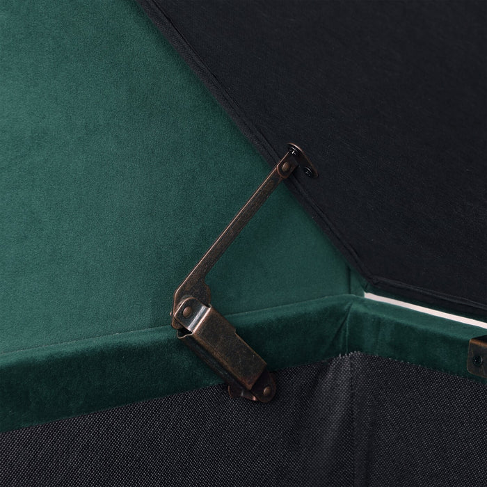 Banc de rangement Octavia de 53,25 po - velours vert