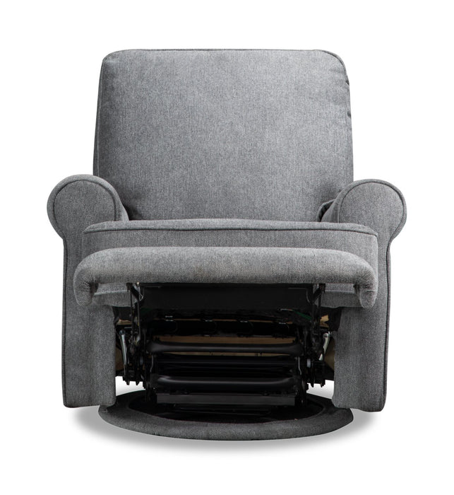 Fauteuil pivotant, coulissant et inclinable Bevin de 34,4 po en tissu de chenille gris
