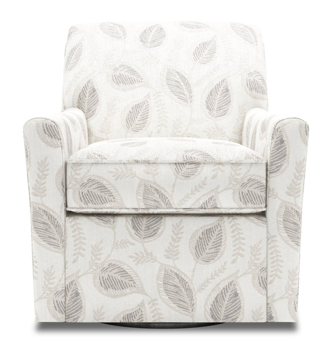 Fauteuil d’appoint pivotant Sofa Lab personnalisable de 31 po fabriqué au Canada en tissu - Prairie multicolore