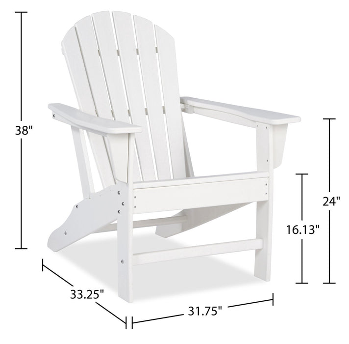 Chaise Adirondack Bask pour la terrasse à l’extérieur - plastique à haute densité, résistante aux rayons UV et aux intempéries - blanche