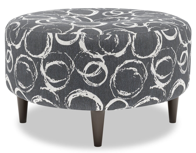 Pouf personnalisable The Curve de Sofa Lab de 31 po fabriqué au Canada en tissu - Heather multicolore
