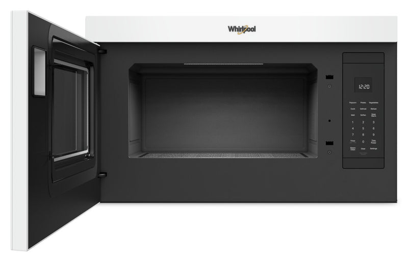Four à micro-ondes à hotte intégrée Whirlpool de 1,1 pi³ à installation affleurée avec cuisson à 900 W - blanc - YWMMF5930PW