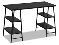 Bureau Jonnie de 47,25 po avec pattes de type chevalet - noir