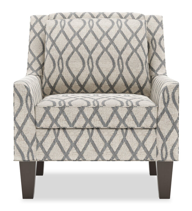 Fauteuil d’appoint club Sofa Lab personnalisable de 29 po fabriqué au Canada en tissu avec pattes en bois - Steel multicolore