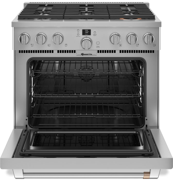 Cuisinière intelligente hybride Café de 5,7 pi³ avec convection européenne véritable et grilles autonettoyantes - acier inoxydable - C2Y366P2TS1