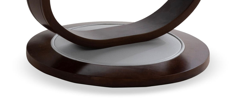 Fauteuil inclinable Maven antistress de 34,5 po en cuir véritable gris avec repose-pieds et base en bois et métal - gris