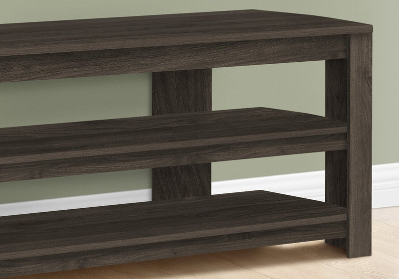 Meuble pour téléviseur moderne Matias de 42 po avec rangement et système de gestion des câbles pour téléviseurs jusqu’à 45 po - brun foncé