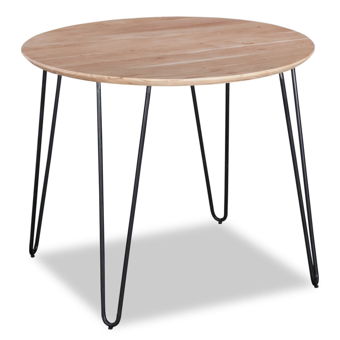 Ensemble de salle à manger Miya 5 pièces en acacia et métal avec table ronde de 36 po (L) et 4 chaises - gris