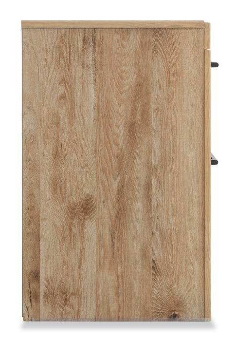 Table de nuit Derekson de 21,7 po (L) x 24,4 po (H) à 2 tiroirs avec ports USB - naturelle