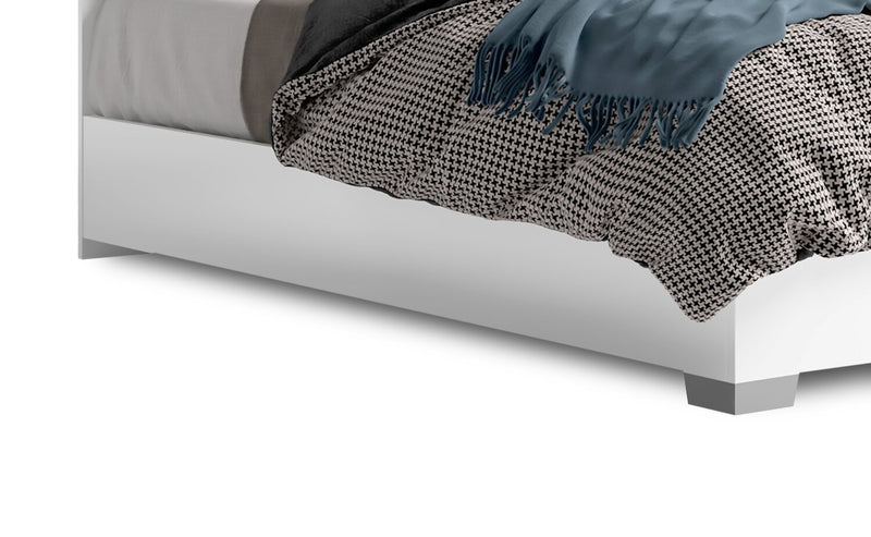 Lit à panneaux Raia - fabriqué en Italie, moderne, blanc - format grand lit