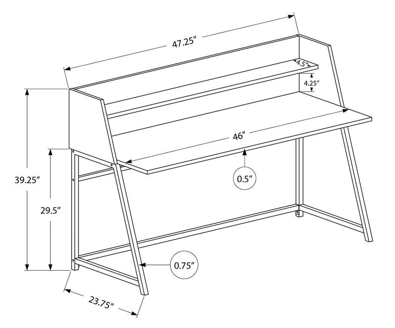 Bureau Lawson de 47,25 po - imitation de marbre noir