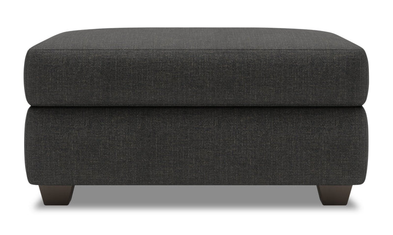 Pouf de rangement personnalisable The Trunk de Sofa Lab de 39 po fabriqué au Canada en tissu d’apparence lin - gris Luna Kohl