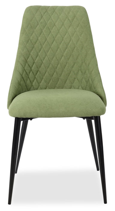 Chaise de salle à manger Miya en tissu de polyester et en métal - vert mousse