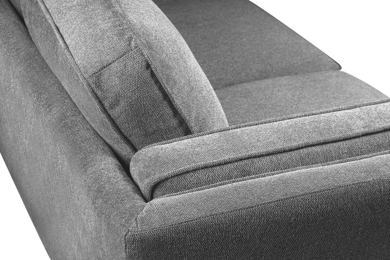 Sofa Kassia de Kort & Co. de 90,6 po en tissu d’apparence lin avec base et pattes en bois - gris