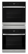 Four mural double électrique Whirlpool de 5,8 pi³ et de 24 po avec convection véritable - acier inoxydable résistant aux traces de doigts - WOD52ES4MZ