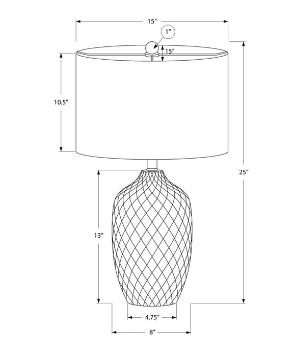 Lampe de table en forme de pot de gingembre de 25 po en céramique texturée crème avec abat-jour