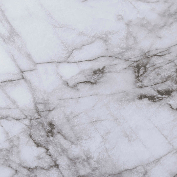 Table de salon moderne Alma de 31,5 po - imitation de marbre avec armature en métal noir