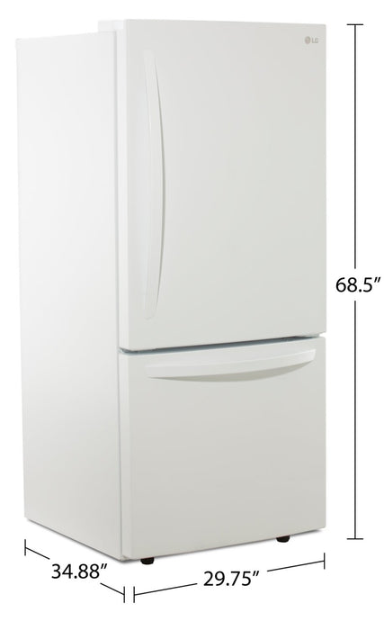 Réfrigérateur LG de 22 pi³ et de 30 po à congélateur inférieur - blanc - LRDNS2200W