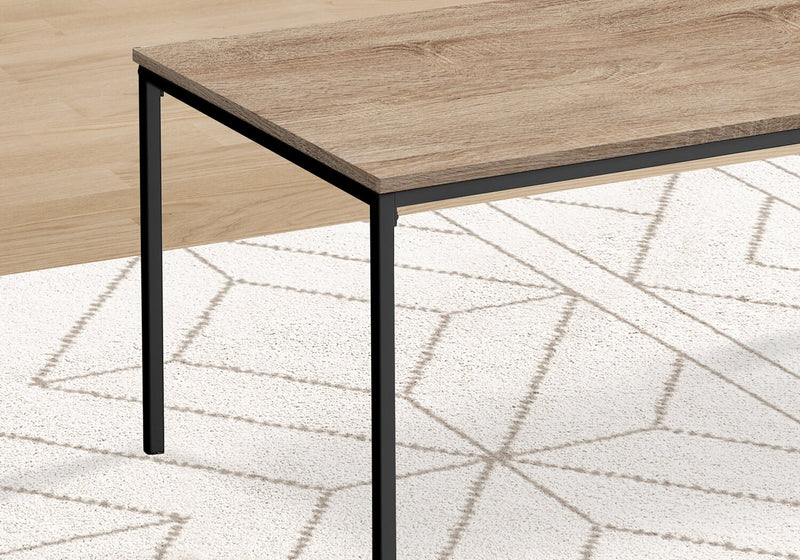 Ensemble 3 tables modernes Easton de 42 po (table à café et 2 tables de bout) - taupe avec pattes en métal noir