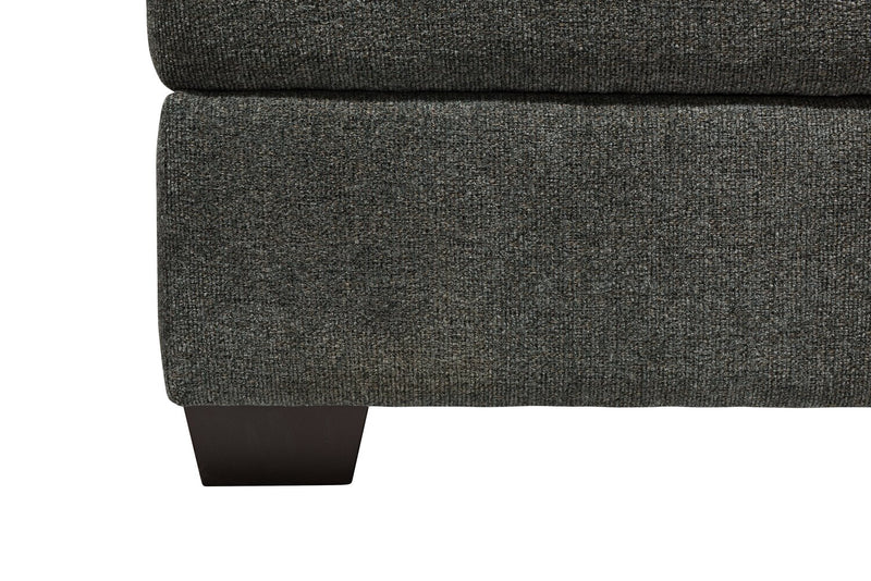 Pouf de rangement Verona de 44 po fabriqué au Canada en tissu d’apparence lin - gris anthracite