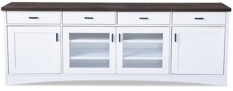 Meuble pour téléviseur Emry de 84 po avec rangement et système de gestion des câbles pour téléviseurs jusqu’à 90 po - blanc