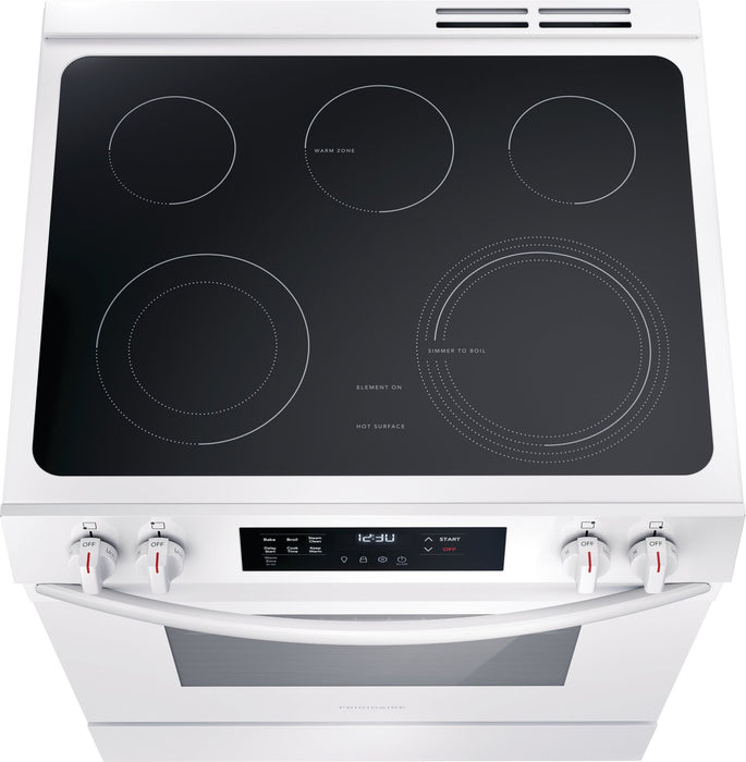 Cuisinière électrique Frigidaire de 5,3 pi³ avec élément EvenTempMC et surface de cuisson à 5 éléments - blanche - FCFE306CAW