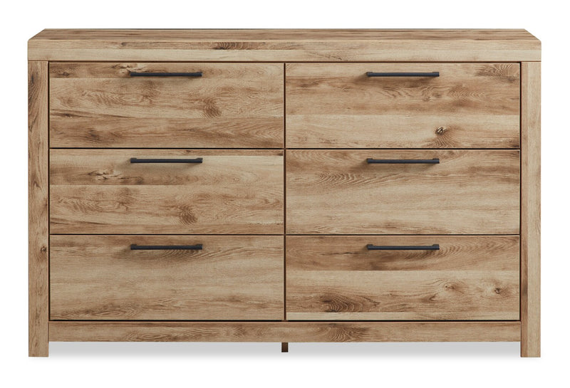 Commode Derekson de 58,7 po (L) x 36,4 po (H) à 6 tiroirs pour la chambre à coucher - naturelle