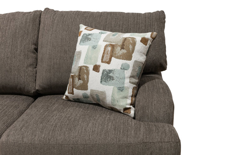 Sofa sectionnel de gauche Nofia 3 pièces fabriqué au Canada en chenille avec coussins décoratifs et pattes en bois - gris anthracite