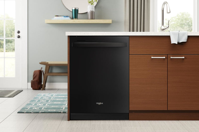 Lave-vaisselle encastré Whirlpool de 24 po et de 47 dBA avec commandes sur le dessus et 3e panier - noir - WDT750SAKB