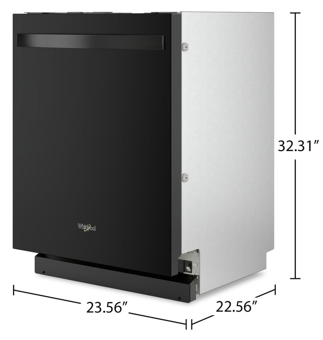 Lave-vaisselle encastré Whirlpool de 24 po et de 44 dBA avec commandes sur le dessus - noir - WDT550SAPB