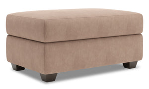 Pouf de rangement personnalisable The Trunk de Sofa Lab de 39 po fabriqué au Canada en tissu d’apparence lin - brun Pax Wicker