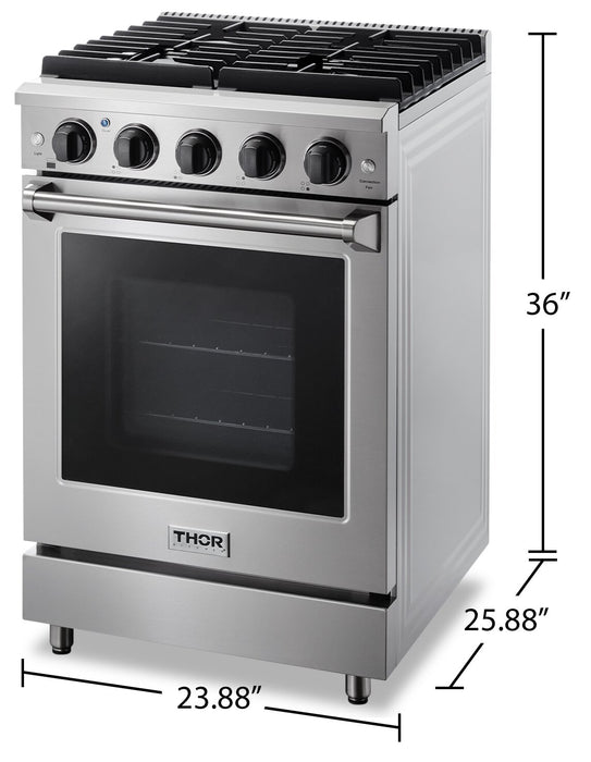 Cuisinière amovible à gaz 24 po Thor Kitchen de 3,7 pi³ - LRG2401 
