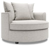 Fauteuil d’appoint enveloppant Sofa Lab personnalisable de 48 po fabriqué au Canada en tissu de chenille - argenté Luxury Silver