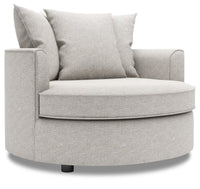  Fauteuil d’appoint enveloppant Sofa Lab de 48 po fabriqué au Canada en tissu de chenille - argenté Luxury Silver 