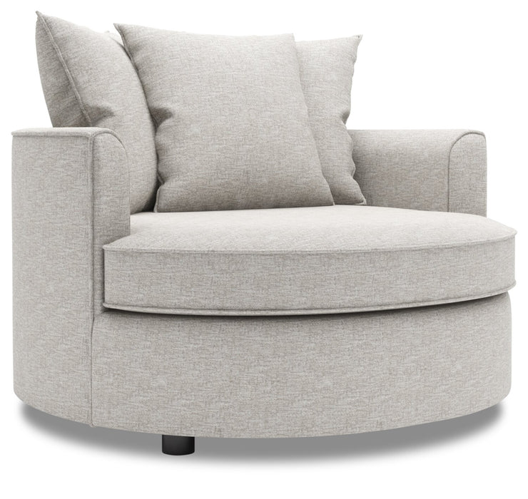 Fauteuil d’appoint enveloppant Sofa Lab personnalisable de 48 po fabriqué au Canada en tissu de chenille - argenté Luxury Silver