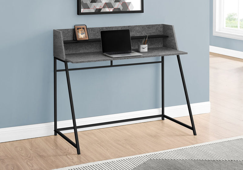 Bureau Lawson de 47,25 po avec petite crédence - imitation de pierre grise