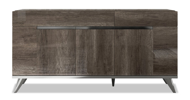 Desserte de salle à manger Gino avec rangement - fabriquée en Italie, moderne, 65 po (L) - brune