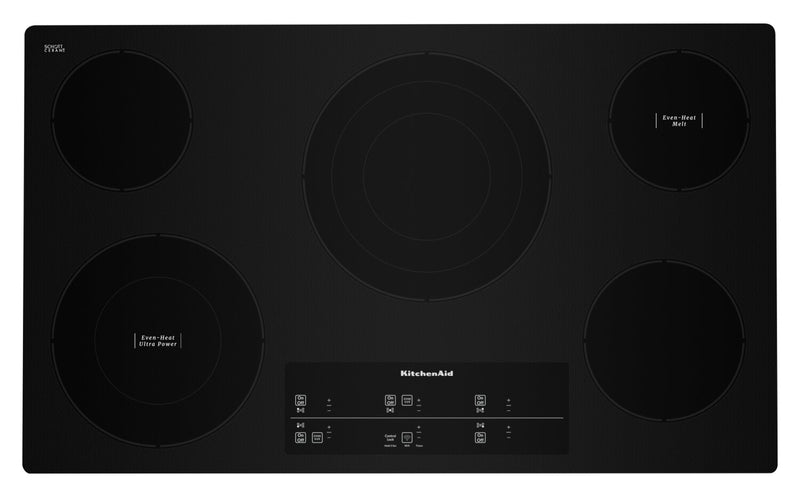 Surface de cuisson électrique KitchenAid de 36 po à 5 éléments - noire - KCES956KBL