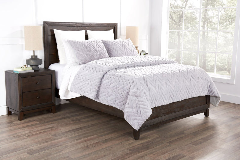 Ensemble d'édredon Tilda 3 pièces pour très grand lit - gris